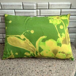 Retired Print Vibrant Green X-Ray Flower Pillow Cover AND Insert (B)